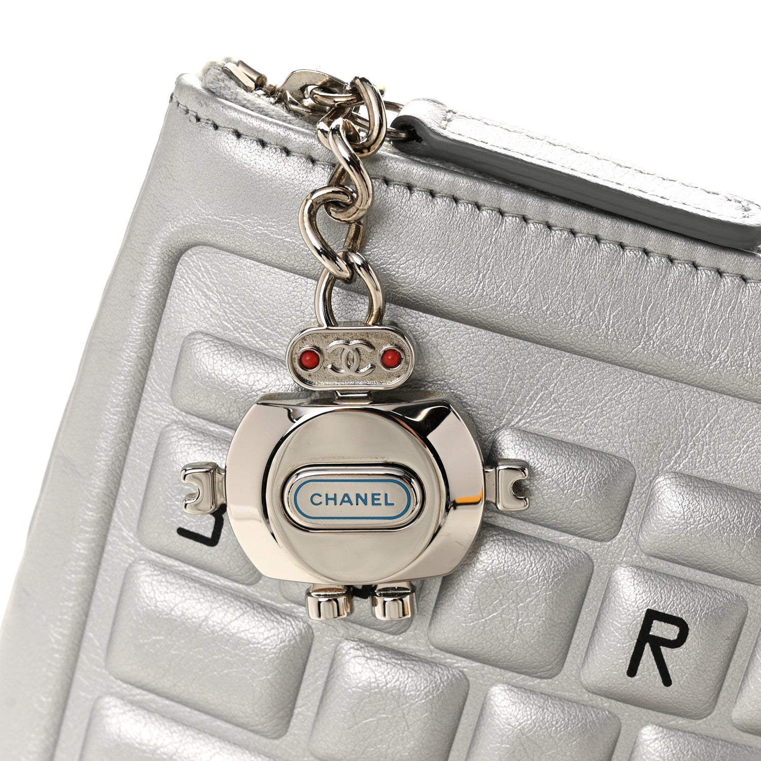 Chanel Metallic Calfskin Keyboard Pouch Silver 1825747 – FASHIONPHILE