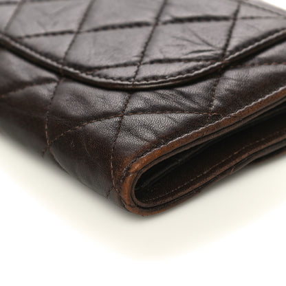 Chanel Lambskin Quilted Large Flap Wallet Dark Brown 13 of 30
