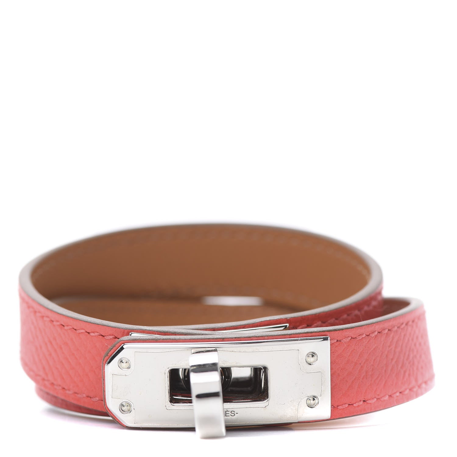 Hermes Epsom Kelly Double Tour Bracelet S Rose Jaipur 1 of 6