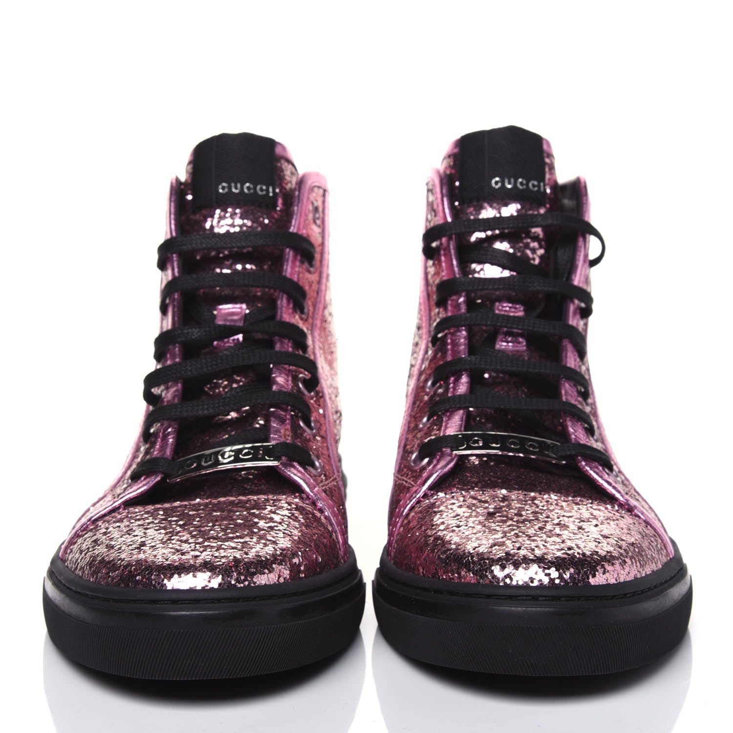 Gucci Glitter Galactica Nappa High Top Sneakers 39.5 Soft Pink Rosa 2 of 9