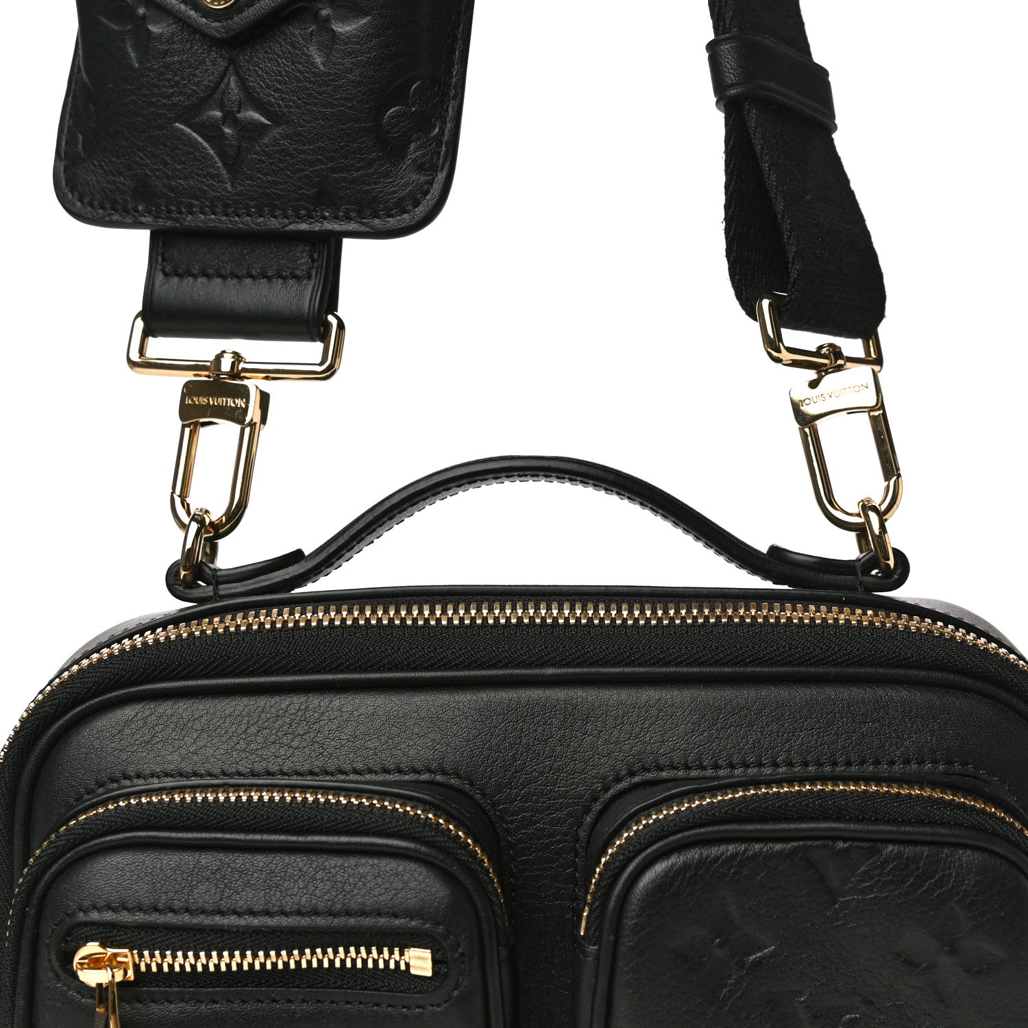 Louis Vuitton Calfskin Monogram Embossed Utility Crossbody Black 9 of 12