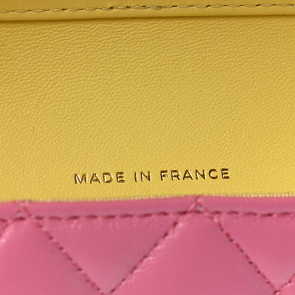 Chanel Lambskin Quilted Glasses Case With Chain Pink Yellow 5 of 12