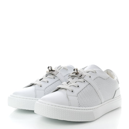 Hermes Calfskin Perforated Day Sneakers 37 White 3 of 8