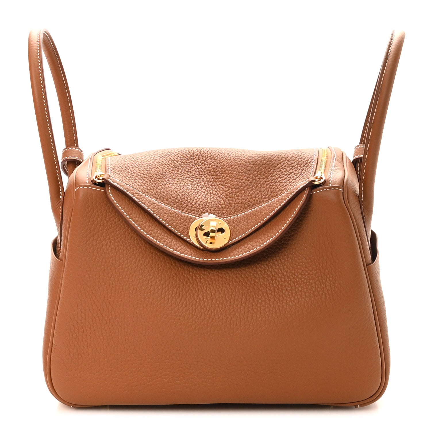 Hermes Taurillon Clemence Lindy 26 Gold 1 of 11