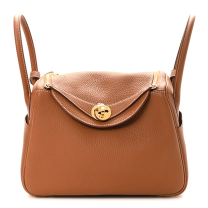 Hermes Taurillon Clemence Lindy 26 Gold 1 of 11