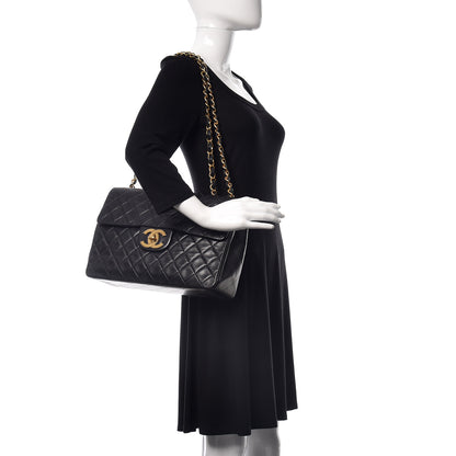 Chanel Lambskin Quilted XL Jumbo Single Flap Black 2 of 19