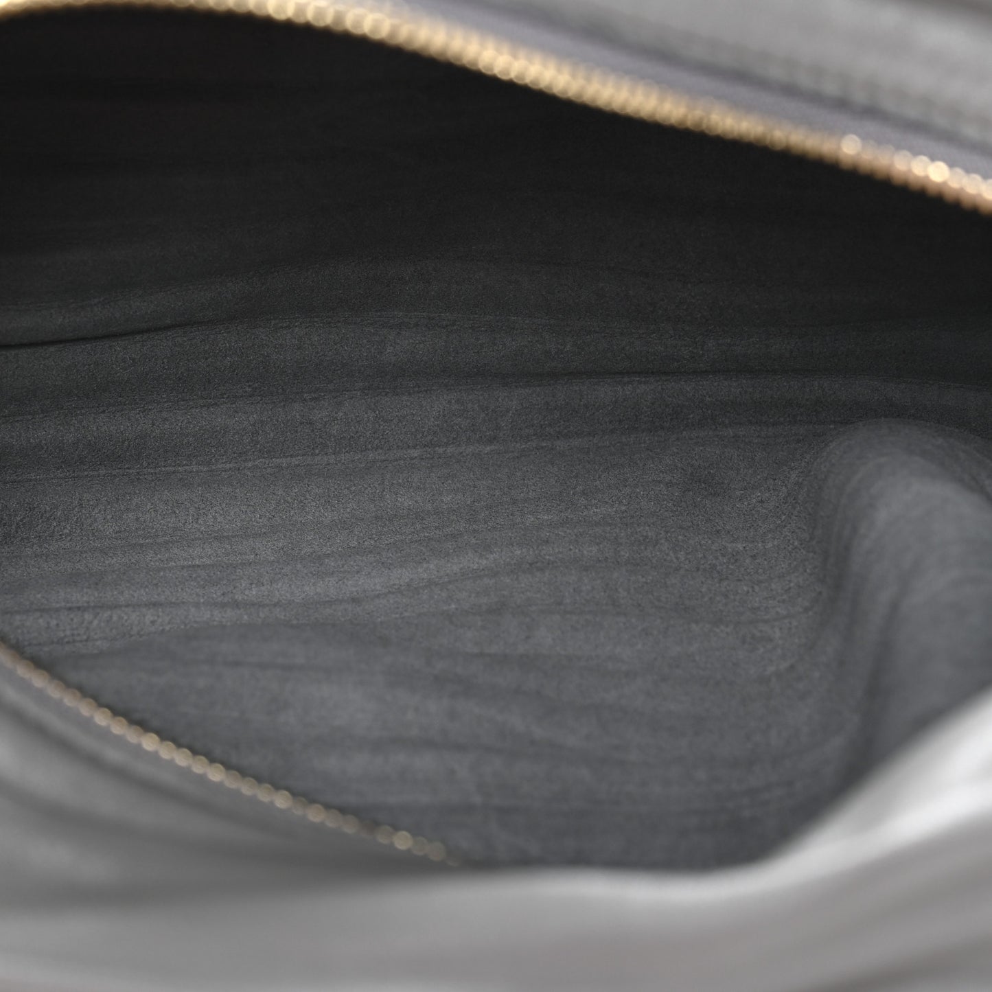 Lambskin Pleated Bracelet Pouch shoulder Bag Asphalt Grey