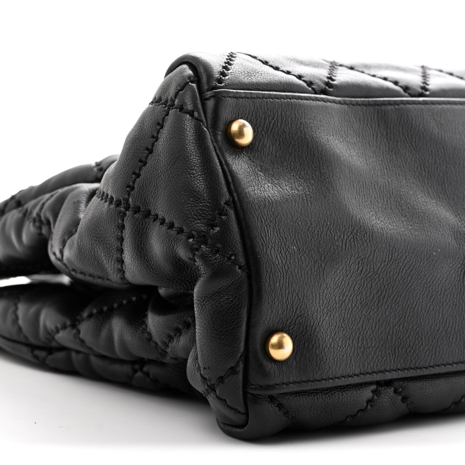 Chanel Calfskin Quilted Large Retro Chain Shopping Tote  Black 10 of 14