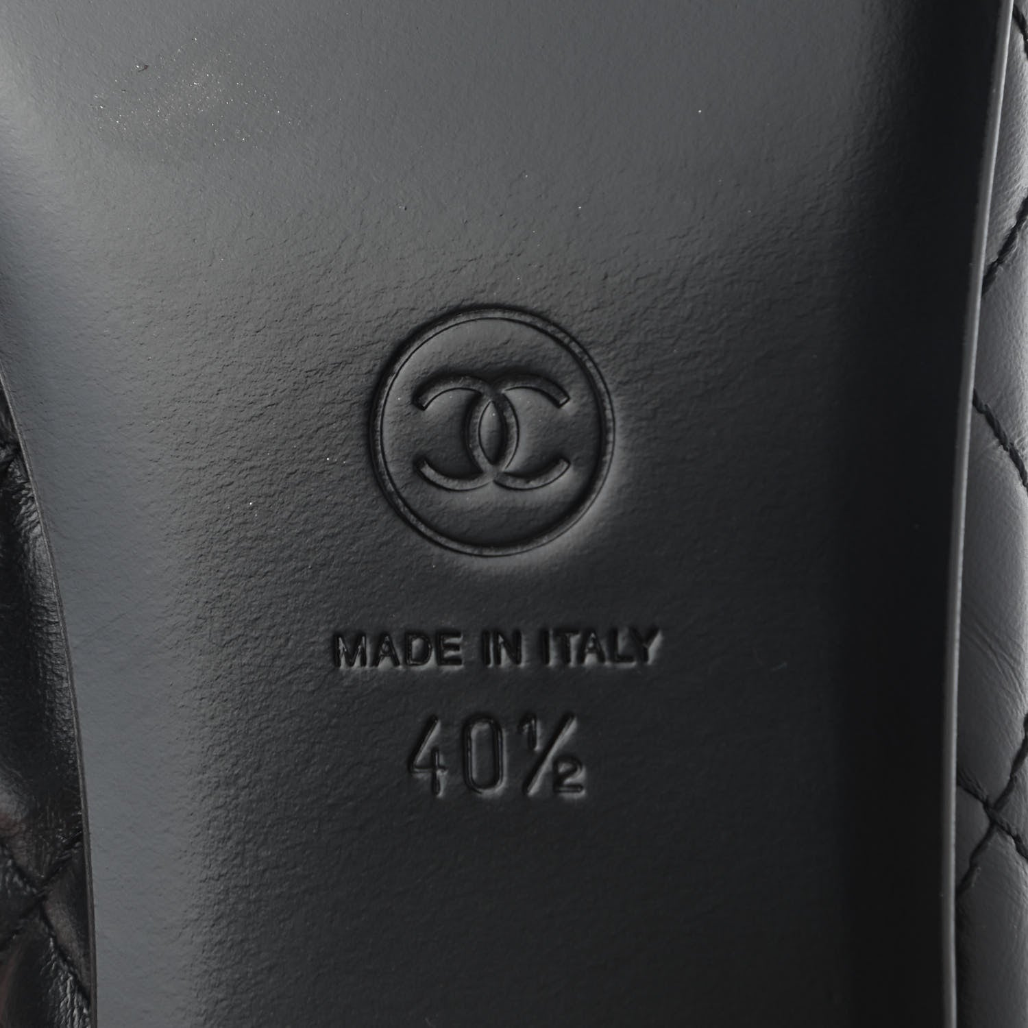 Chanel Aged Calfskin Quilted CC Cap Toe Ballerina Flats 40.5 Black 6 of 9