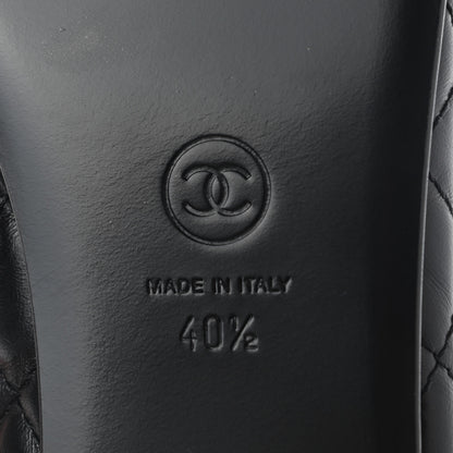 Chanel Aged Calfskin Quilted CC Cap Toe Ballerina Flats 40.5 Black 6 of 9