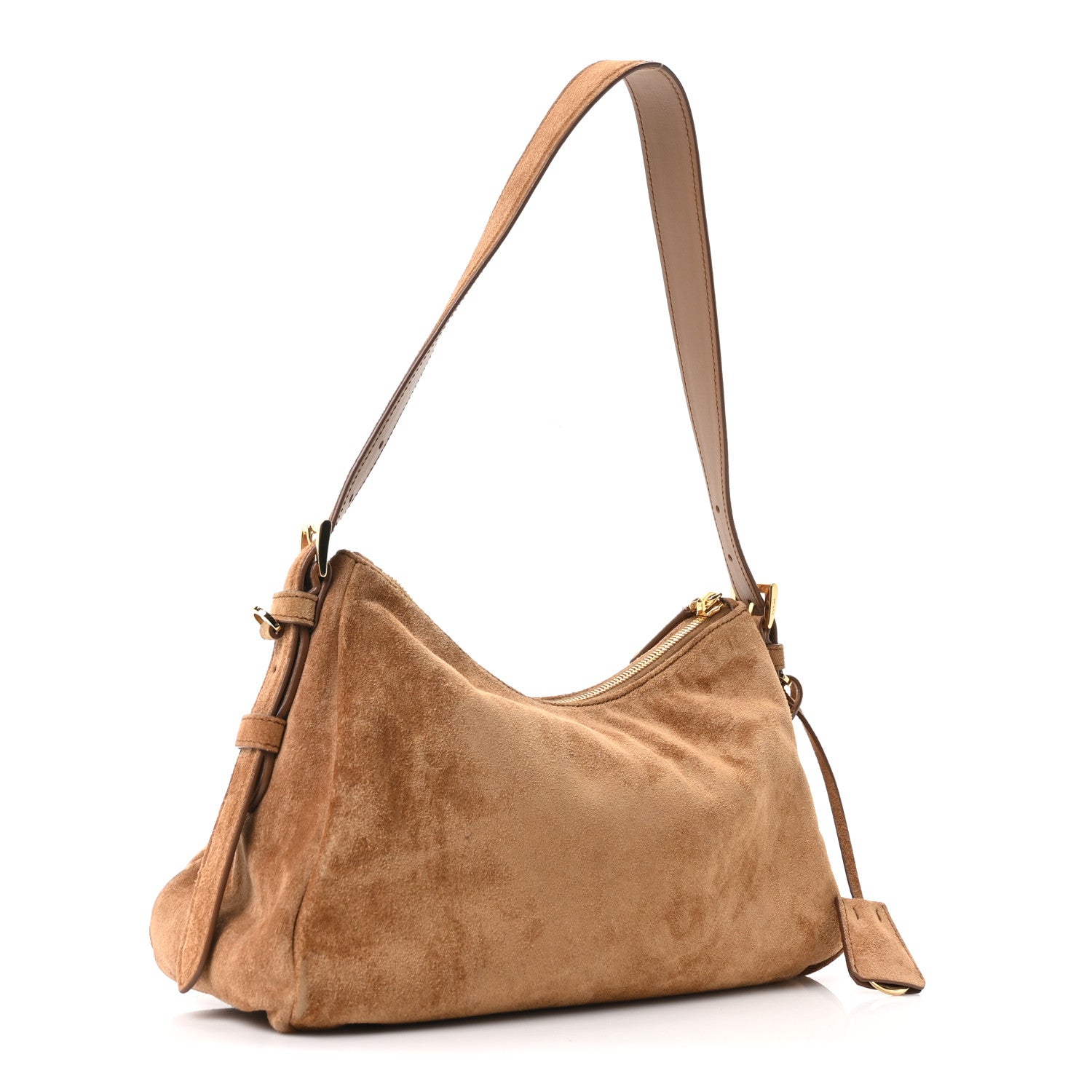 Prada Scamosciato Suede Medium Aimee Shoulder Bag Cacao 3 of 10
