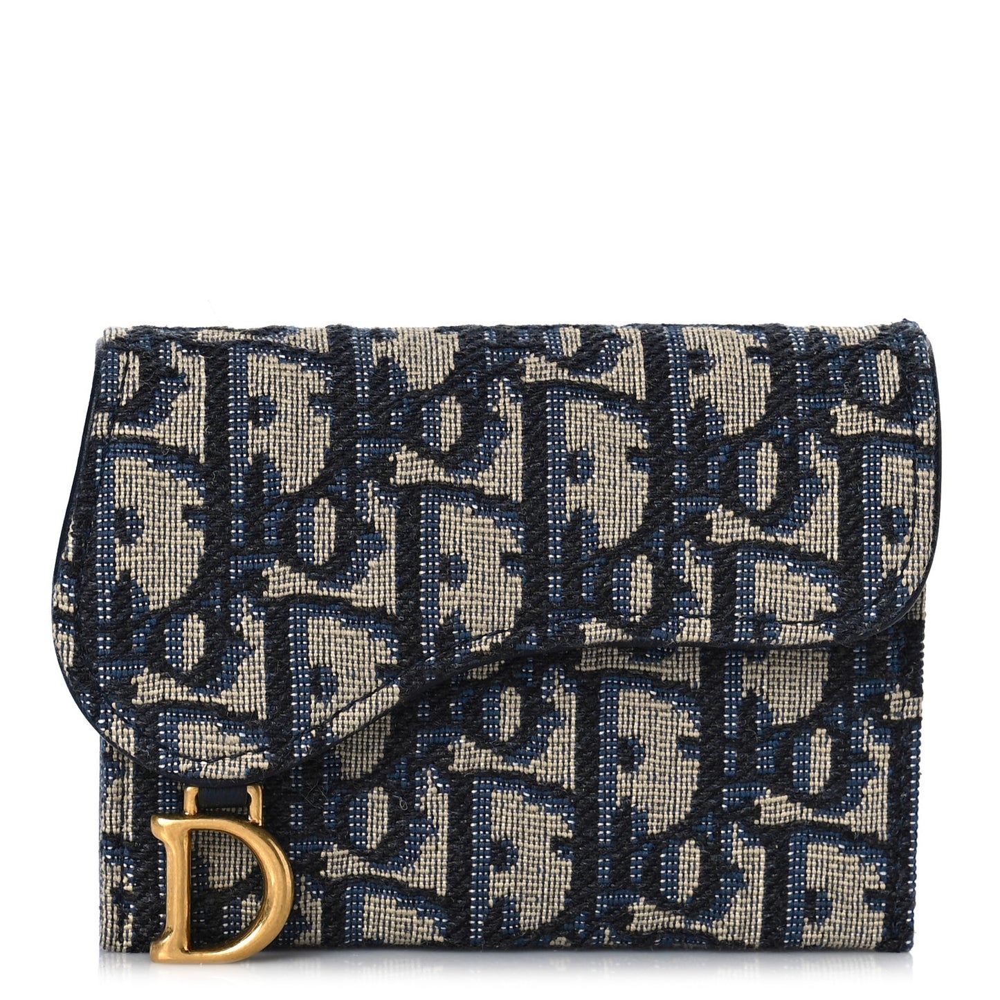 Oblique Saddle 5-Gusset Card Holder Blue