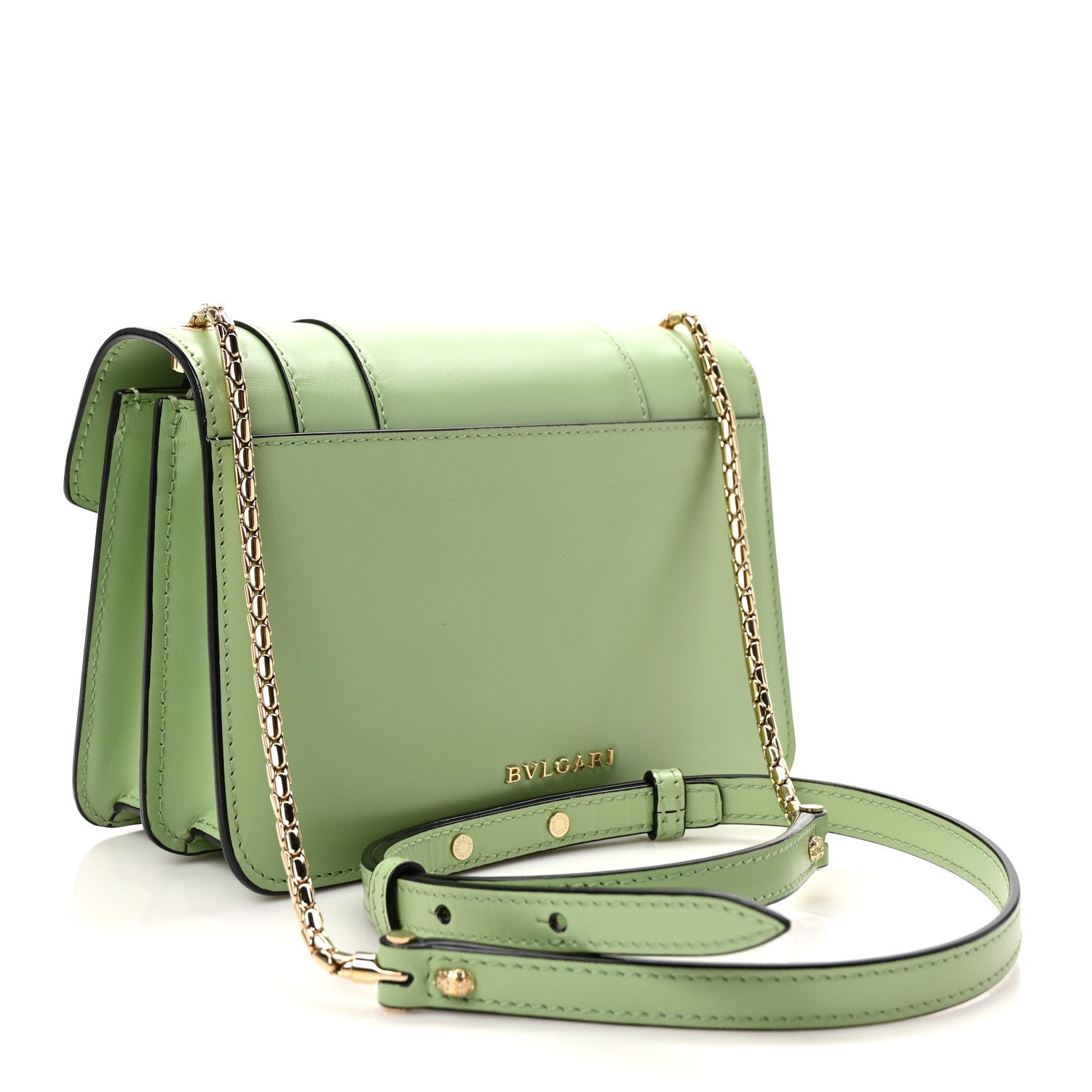 Bulgari Calfskin Serpenti Forever Small Crossbody Bag Green 3 of 9
