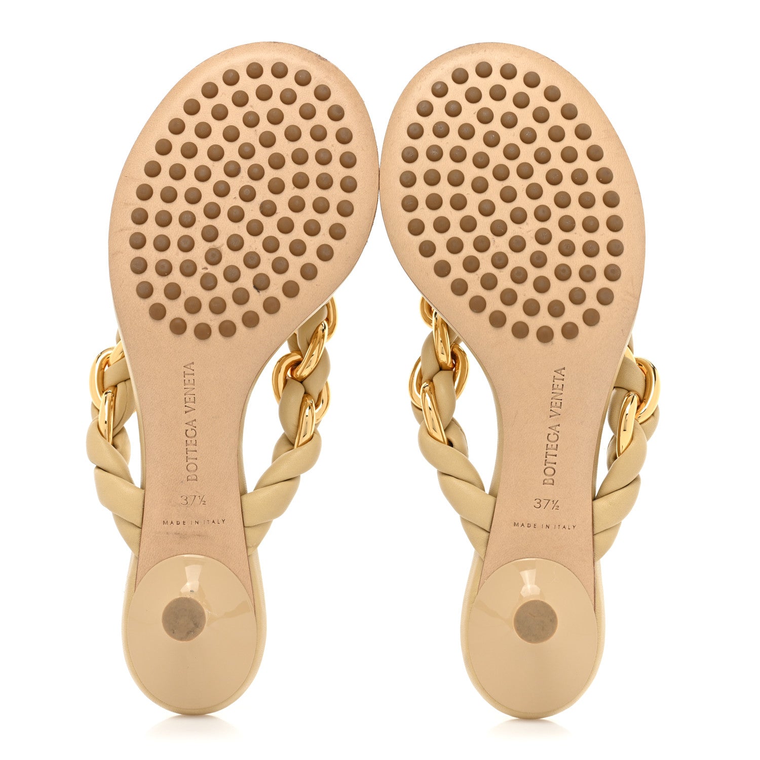 Bottega Veneta Nappa Dot Sandals 37.5 Cane Sugar 5 of 8
