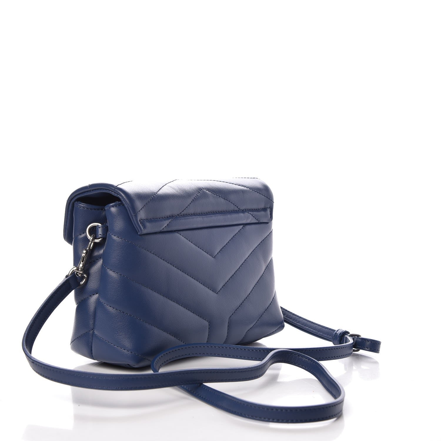 Saint Laurent Calfskin Y Quilted Monogram Toy Loulou Chain Satchel Denim 3 of 9