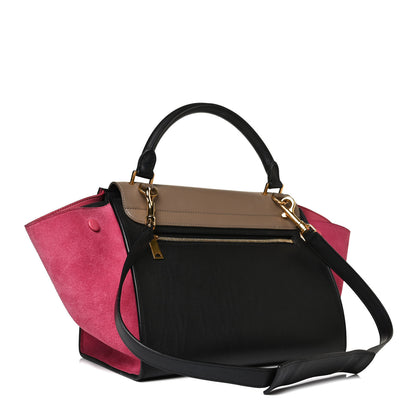 Celine Smooth Calfskin Suede Small Tri-Color Trapeze Pink 6 of 17