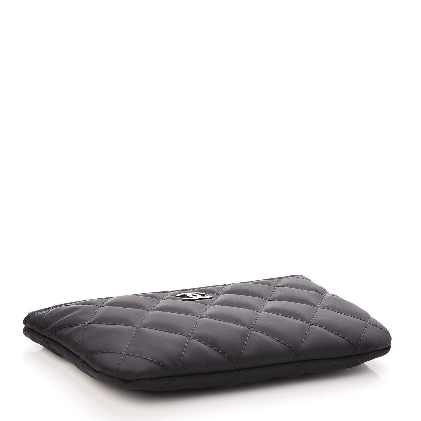 Nylon Quilted Small Cosmetic Case Black