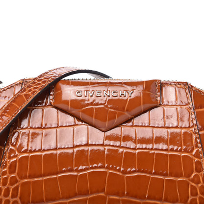 Givenchy Calfskin Crocodile Embossed Nano Antigona Tan 9 of 9