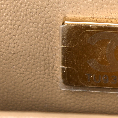 Chanel Caviar Lizard Embossed Quilted Extra Mini Coco Handle Flap Dark Beige 8 of 9