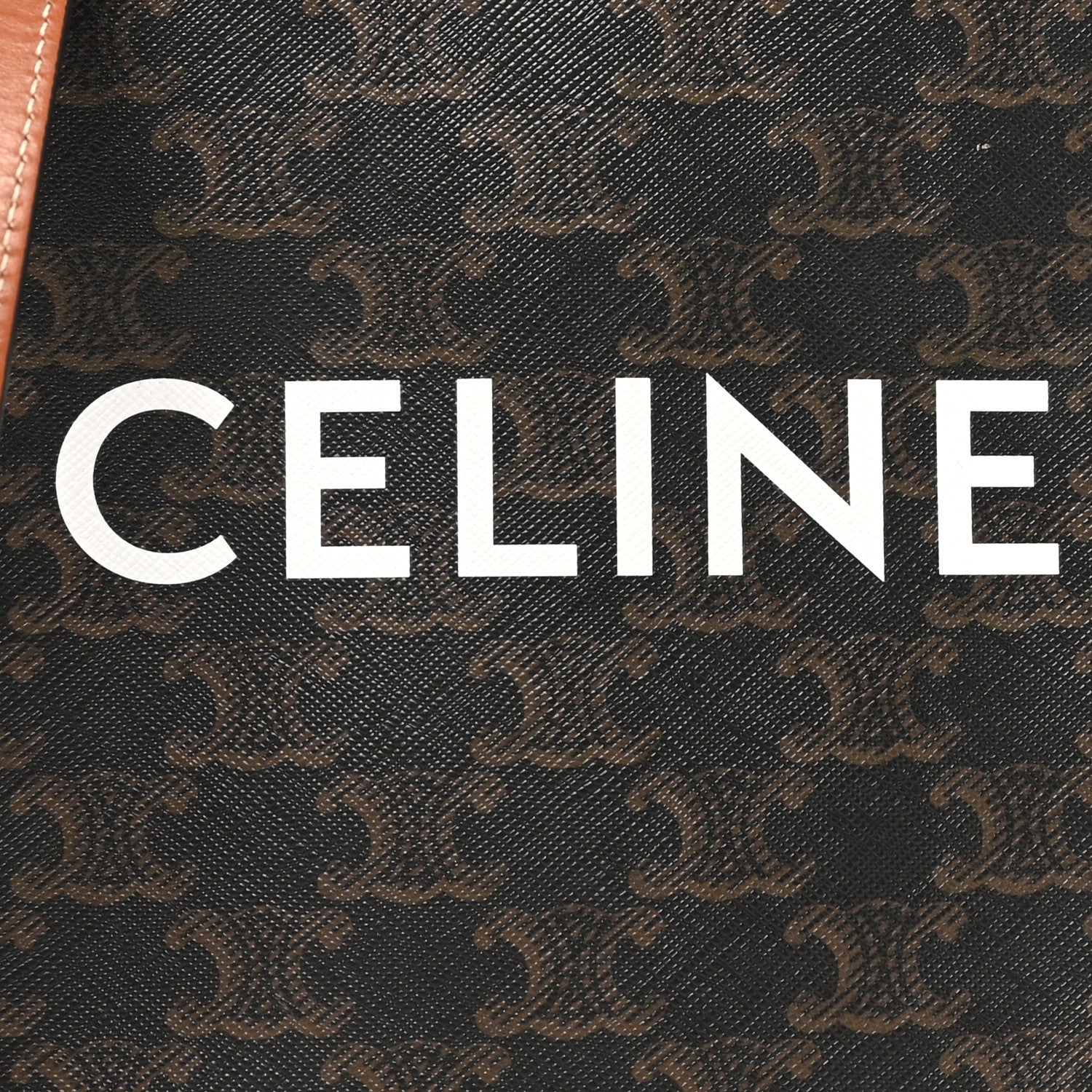 Celine Triomphe Canvas Calfskin Mini Vertical Cabas Tan 7 of 9