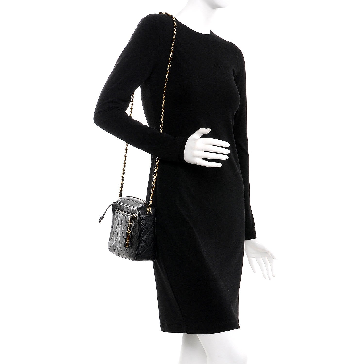 Chanel Caviar Quilted Camera Case Black 2 of 8