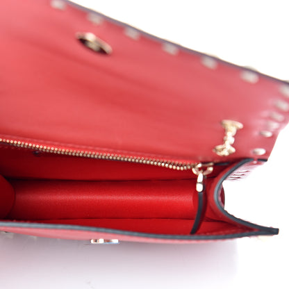 Valentino Garavani Vitello Rockstud Chain Flap Crossbody Bag Red 4 of 11