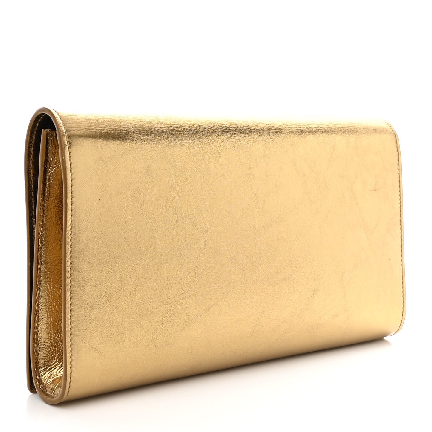 Metallic Calfskin Monogram Large Belle De Jour Clutch Gold