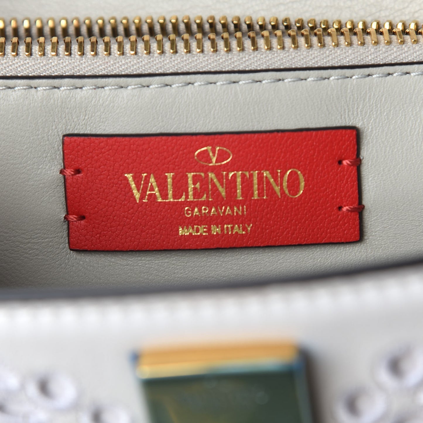 Calfskin San Gallo Embroidery Small VSling Bag Optic White