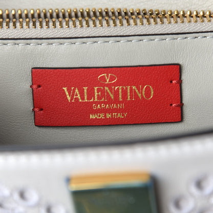 Valentino Garavani Calfskin San Gallo Embroidery Small VSling Bag Optic White 6 of 9
