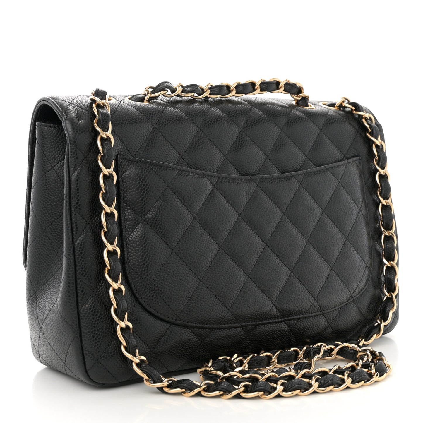 Caviar Quilted Jumbo Single Flap Black