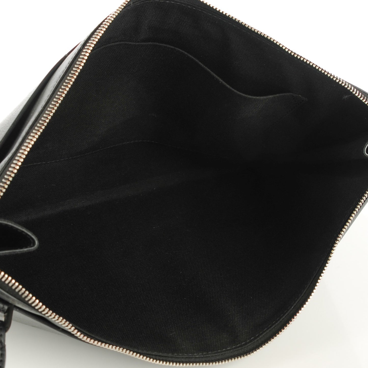 Calfskin Flat Evening Clutch Black