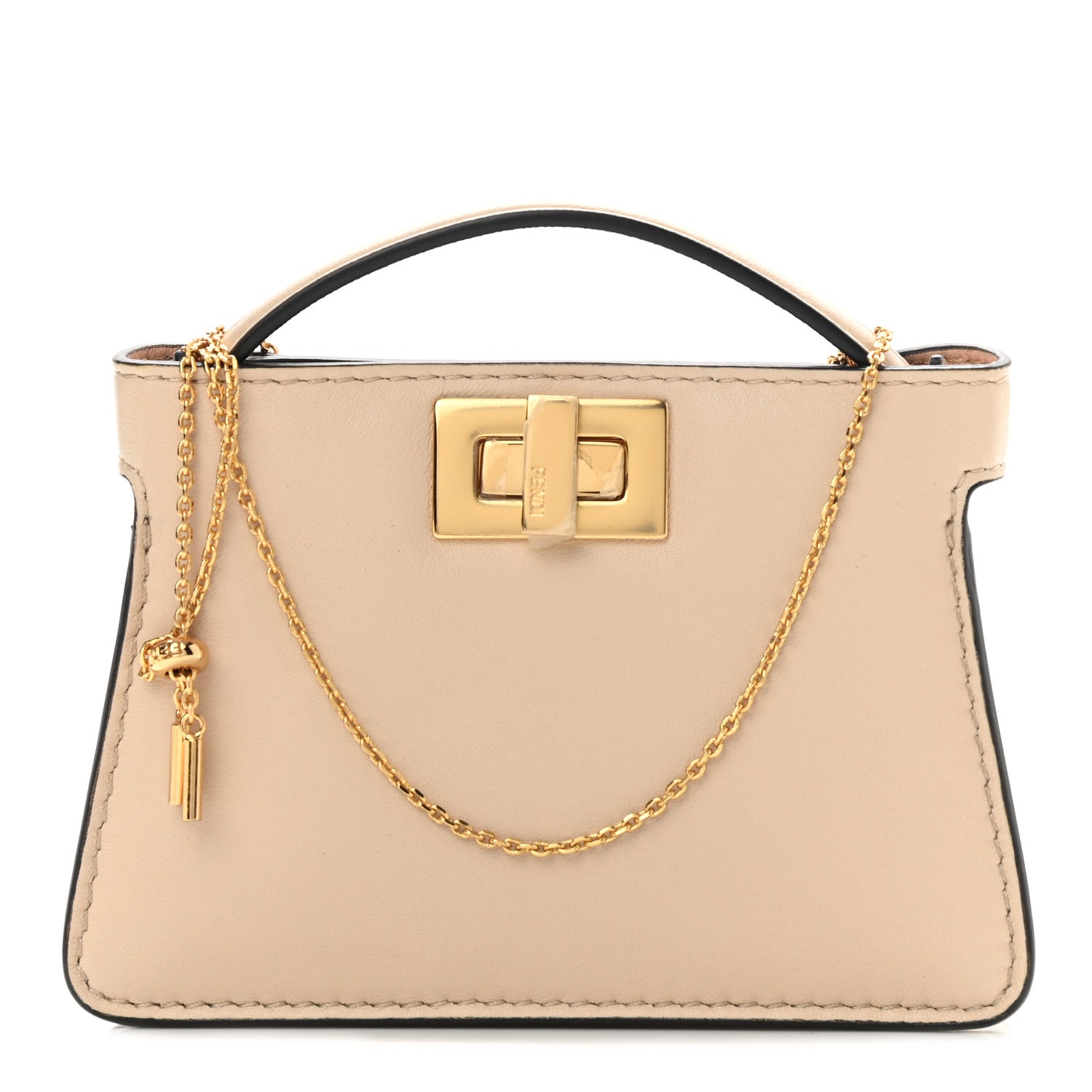 Fendi Nappa Sigma Pico Peekaboo Charm Poudre 1 of 7