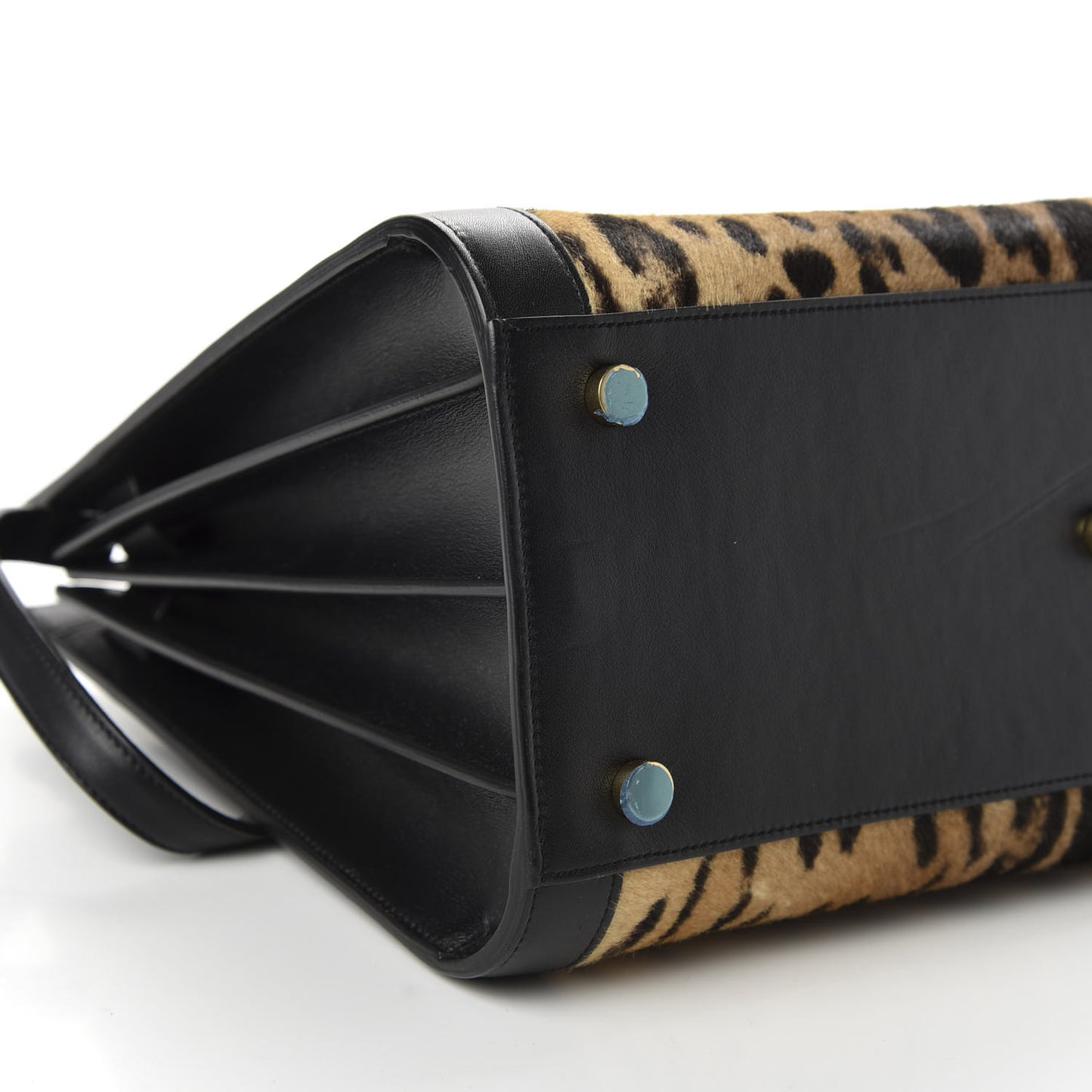 Calf Hair Leopard Print Small Sac De Jour Black
