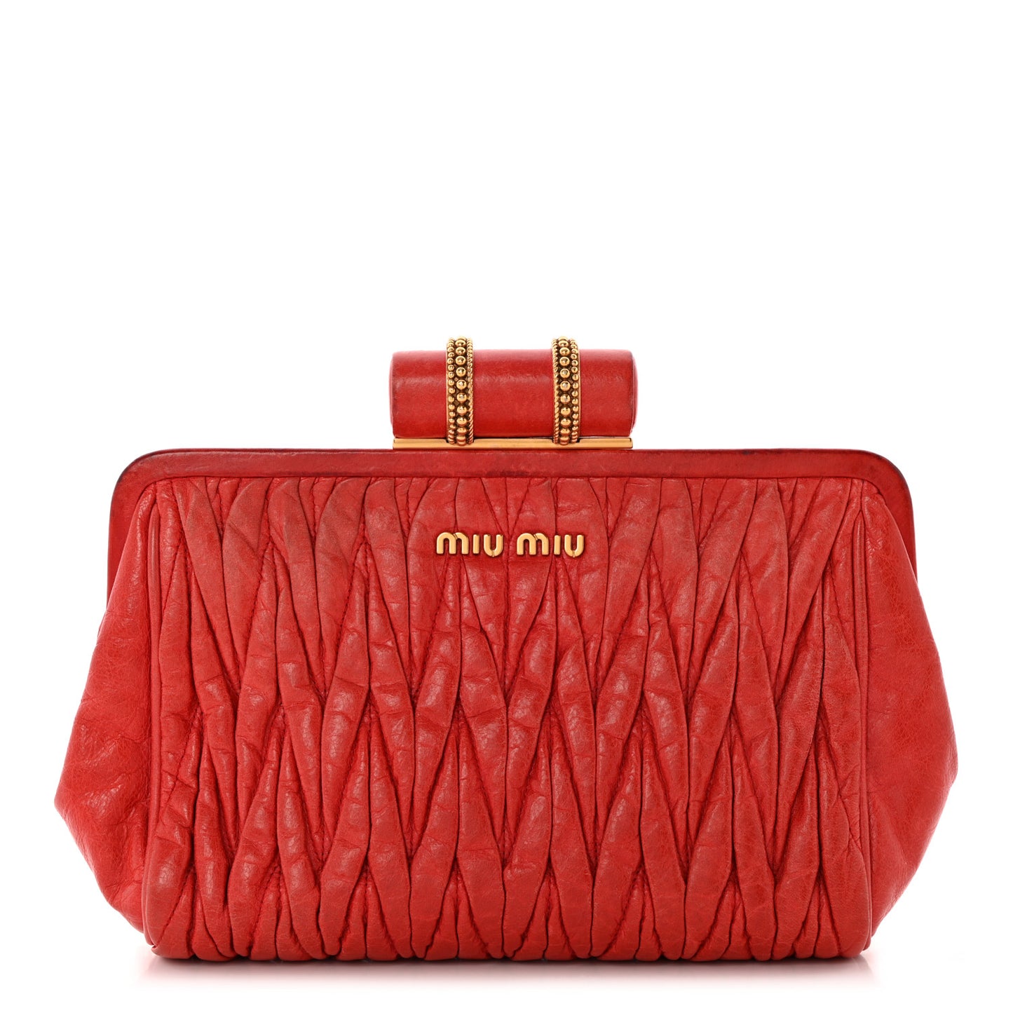 Nappa Matelasse Clutch Fuoco