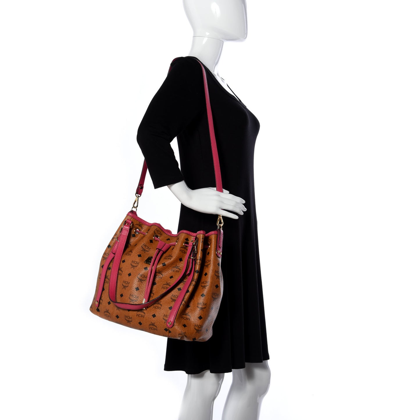 Visetos Drawstring Shopper Cognac Pink