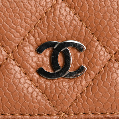 Chanel Caviar Quilted Long Flap Wallet Light Brown 17 of 19