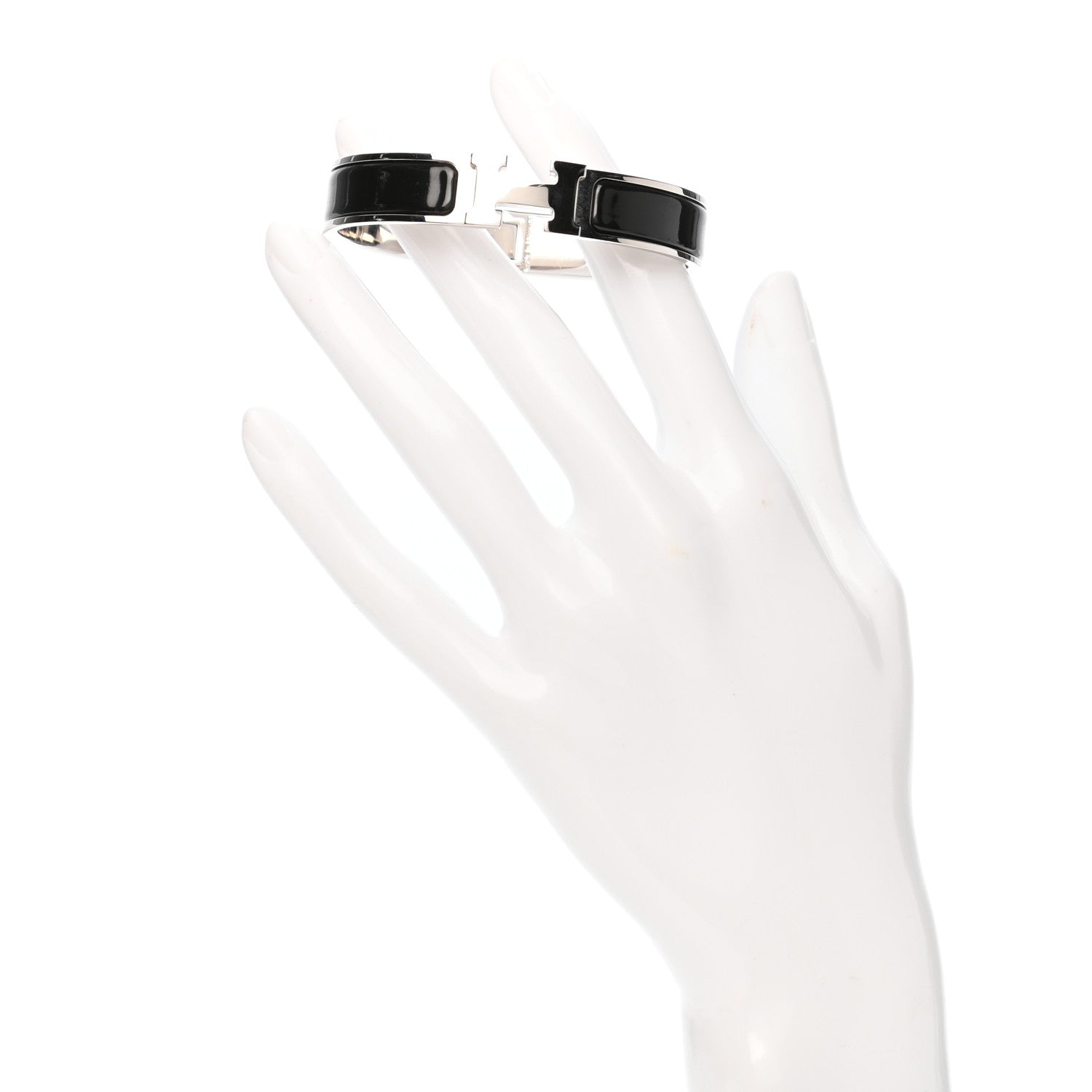 Hermes Enamel Narrow Clic Clac H Bracelet GM Black 2 of 5