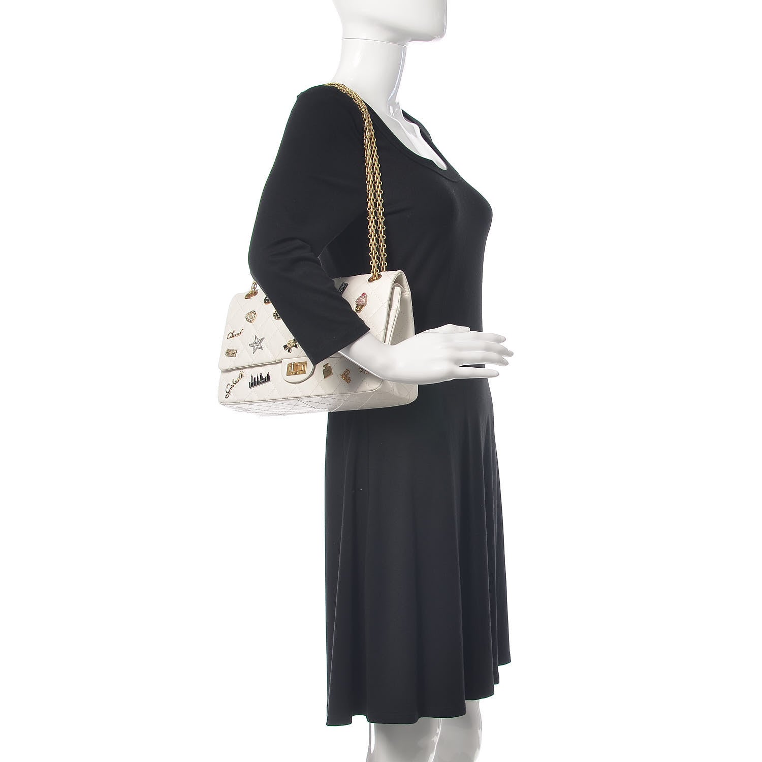 Chanel Aged Calfskin Lucky Charms 2.55 Reissue 226 Flap White 2 of 12