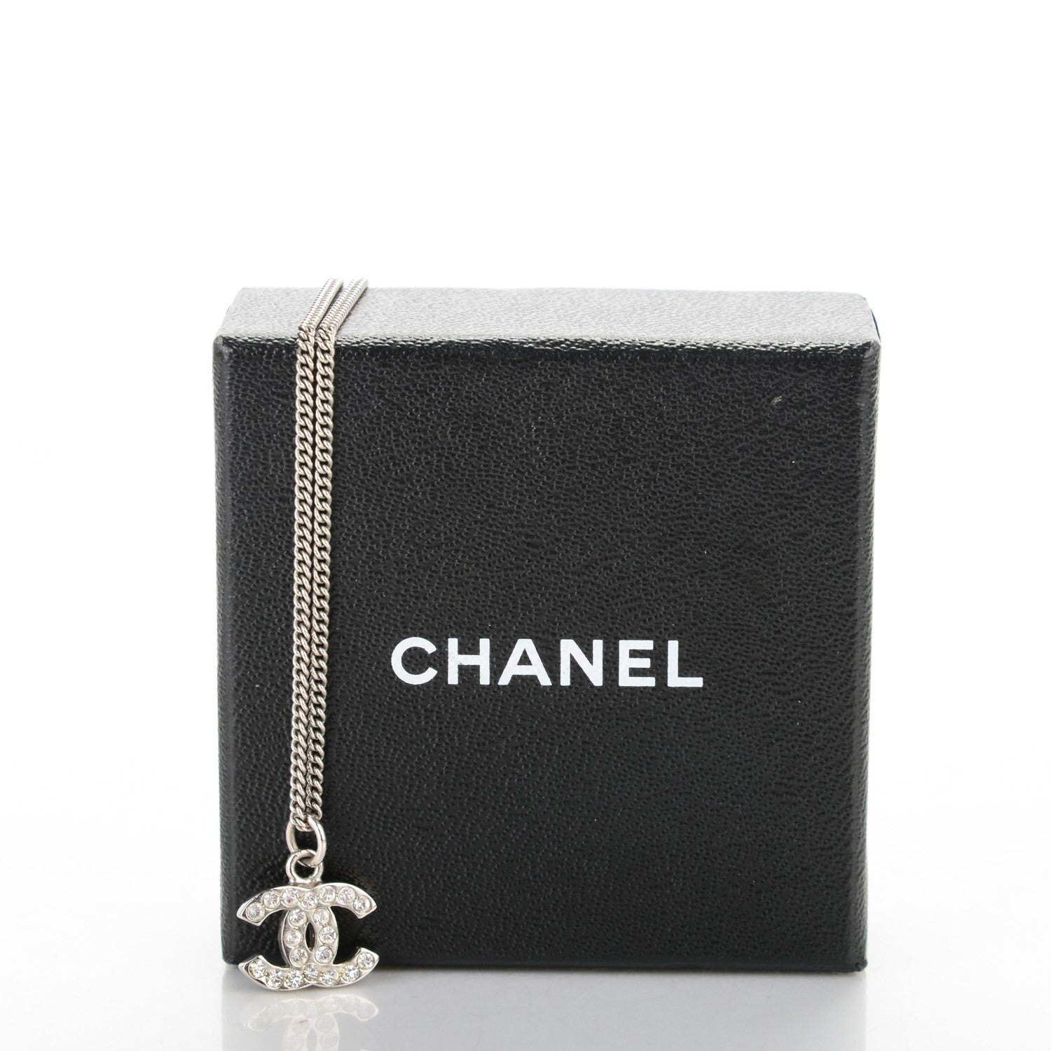 Chanel Crystal Timeless CC Necklace Silver 4 of 4