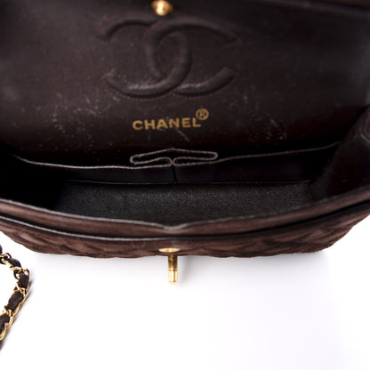 Chanel Suede Quilted Small Double Flap Bag Brown 4 of 8