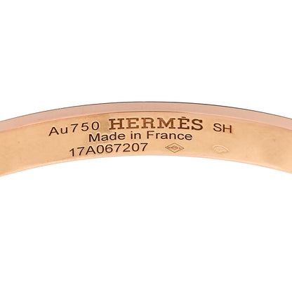 Hermes 18K Rose Gold Diamond PM H D'Ancre Bracelet SH 3 of 4