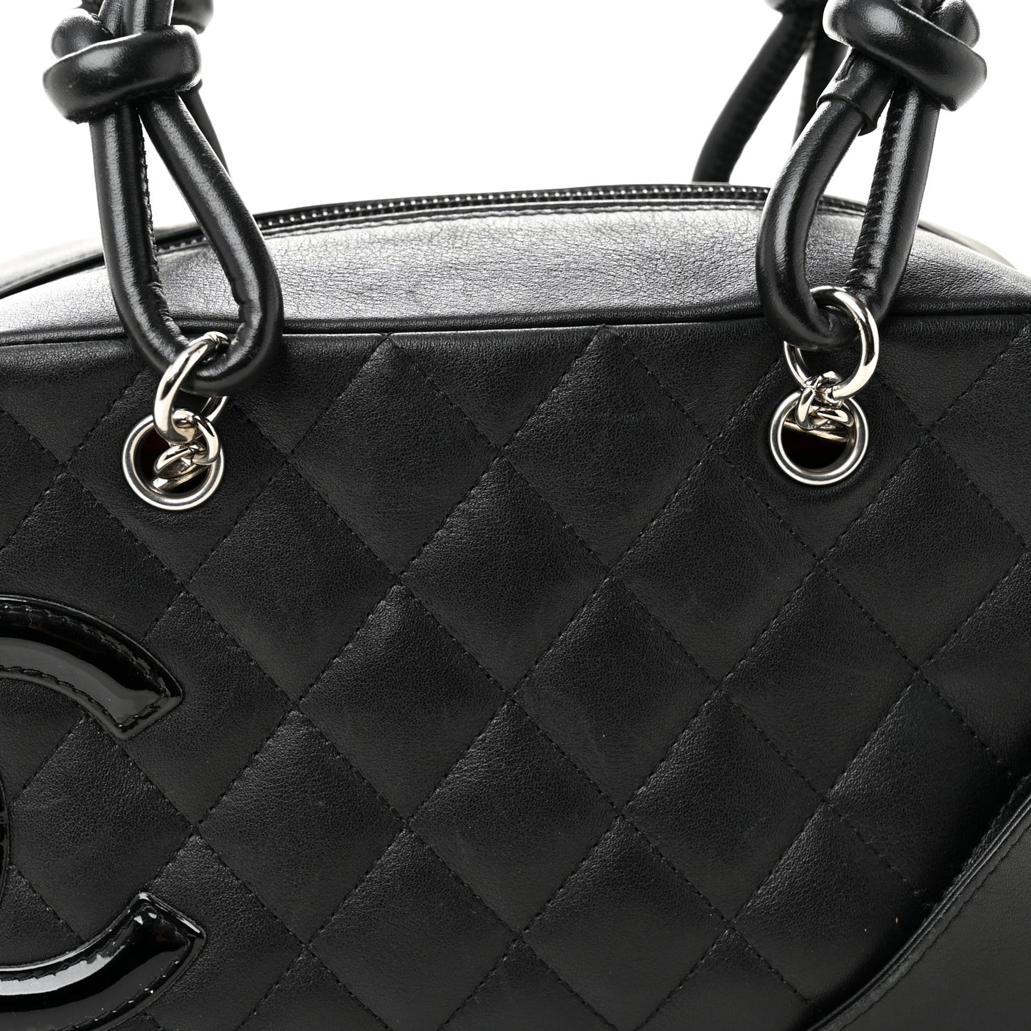 Calfskin Quilted Small Cambon Bowler Black