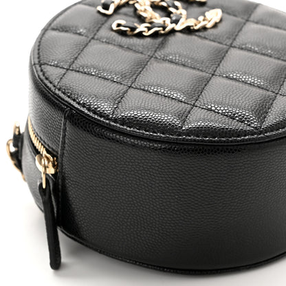 Chanel Caviar Quilted French New Wave Round Clutch With Chain Black 5 of 11
