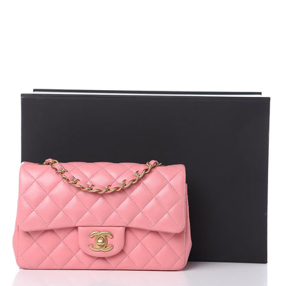Chanel Lambskin Quilted Mini Rectangular Flap Pink 11 of 13