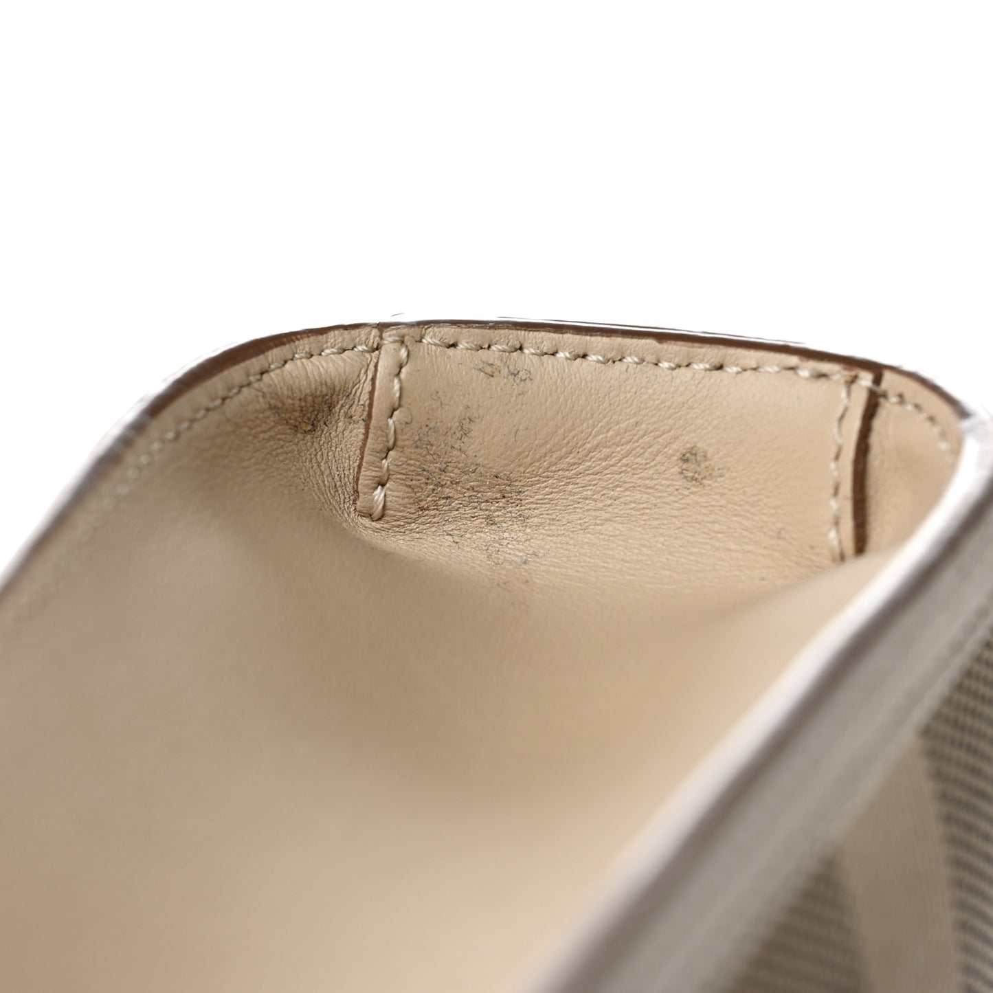 Smooth Calfskin Archive Canvas Check Mini Pocket Bag Dusty Sand