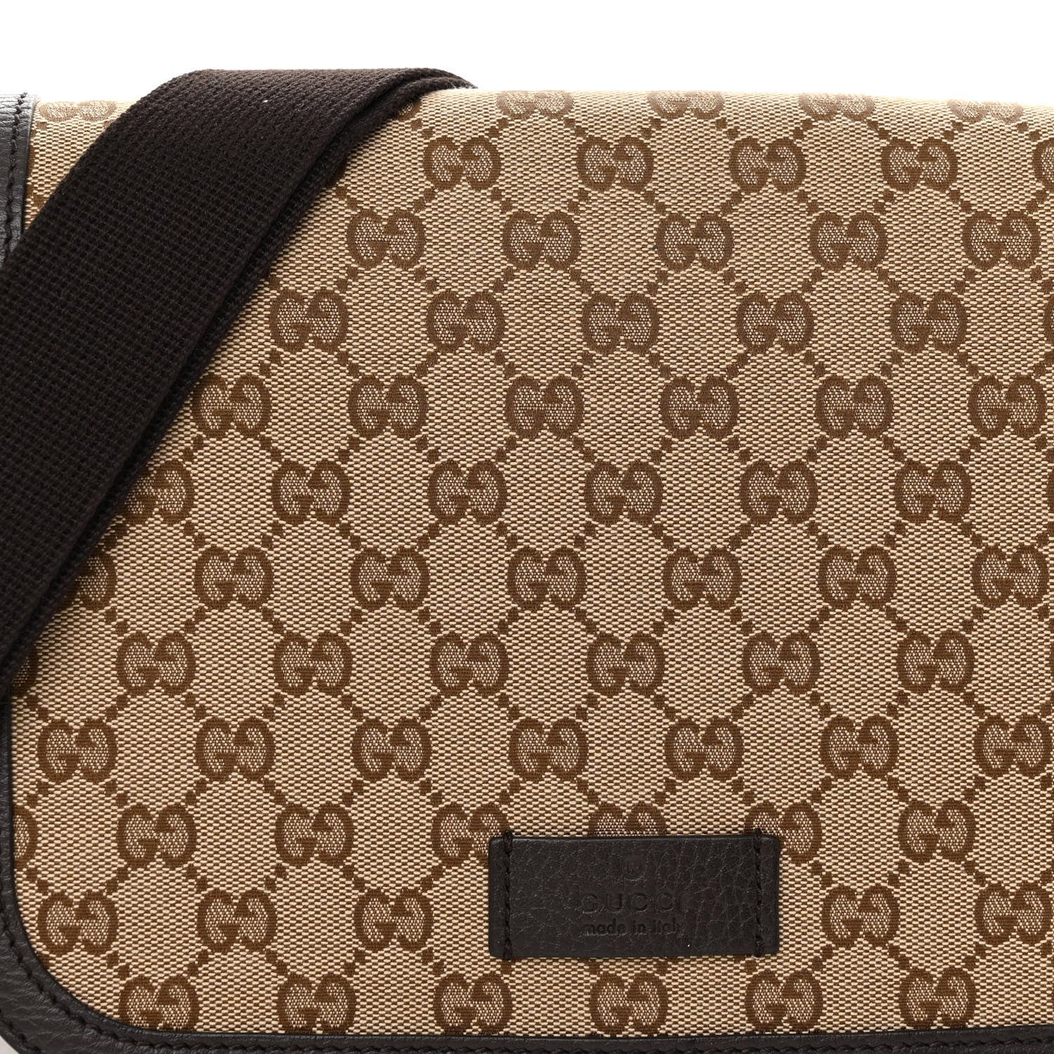 Gucci Monogram Flap Messenger Bag Beige Dark Brown 8 of 10