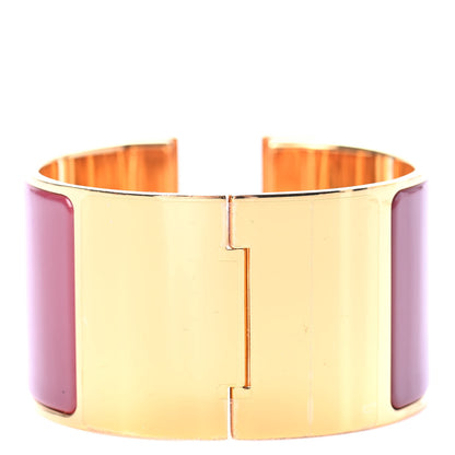 Hermes Enamel Extra Wide Clic Clac H Bracelet PM Rouge De Chine 2 of 3