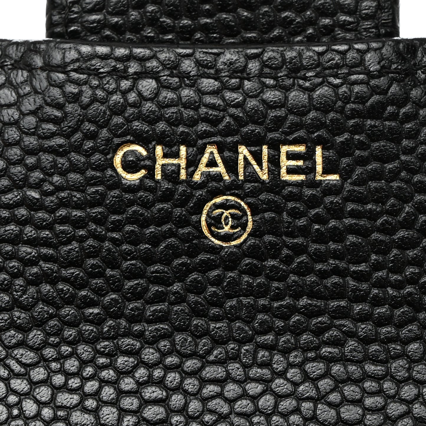 Caviar Quilted Compact Flap Wallet Black