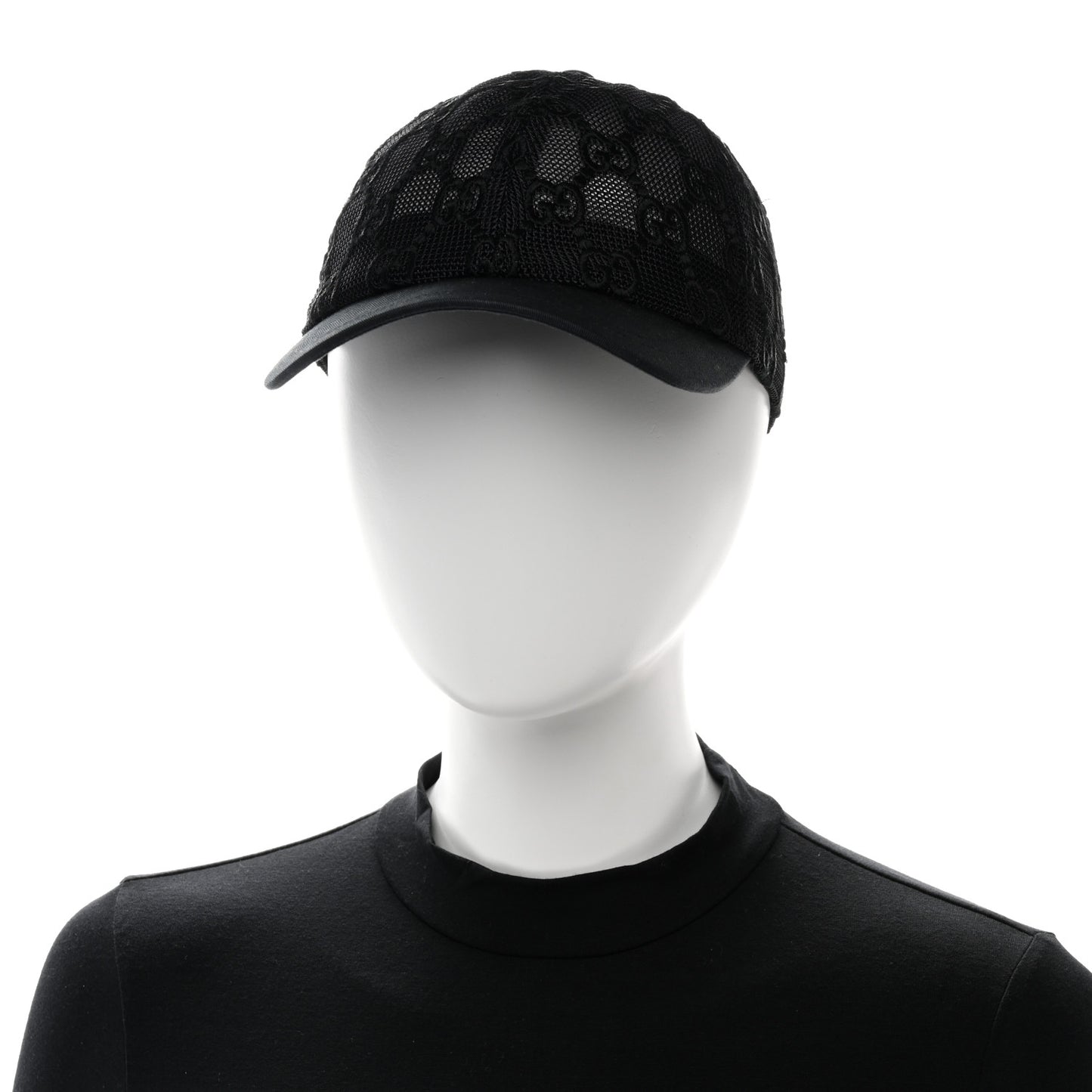 Mesh GG Monogram Shivali Baseball Hat L Black