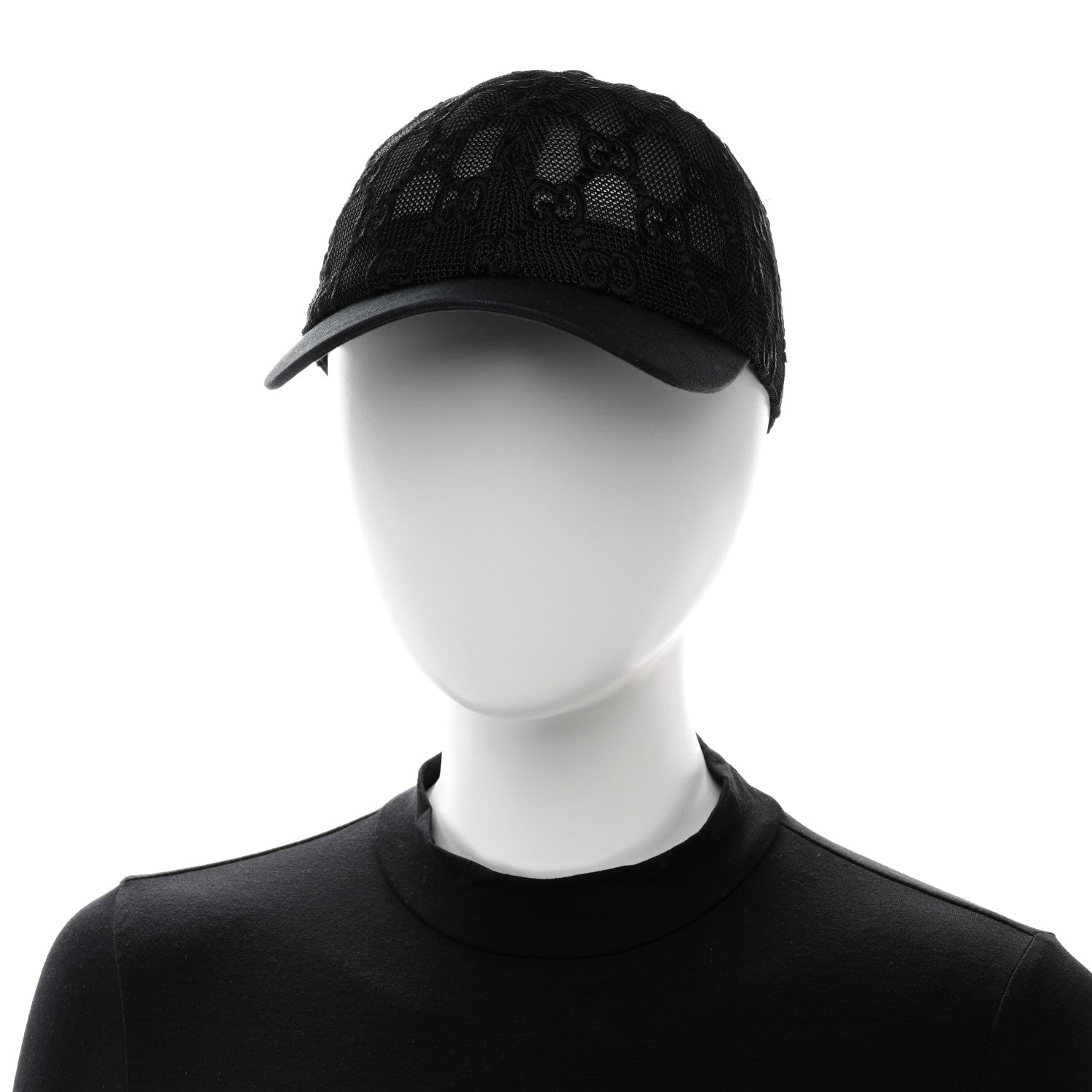 Gucci Mesh GG Monogram Shivali Baseball Hat L Black 2 of 11